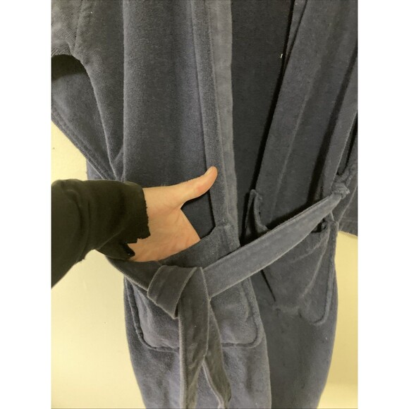Lacoste Robe 1 Size Navy Blue Classic French Terry Loungewear Bath Robe Men' - Picture 5 of 11